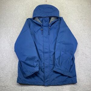 Vintage Eddie Bauer Gore Tex Jacket Mens XL Blue Hooded Rain Nylon Waterproof